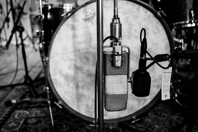 Detail einer Schlagzeugaufnahme